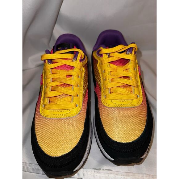 FILA SNEAKER WOMEN RENNO RUNNING LEMON KNOCKOUT PINK BLACK SUEDE SIZE 6.5 - Picture 5 of 8